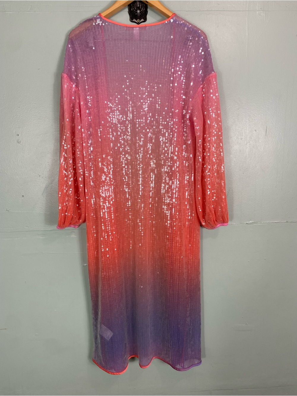 Hutch Sequin Ombre Pink Purple Cardigan Duster Large - Picture 4 of 5